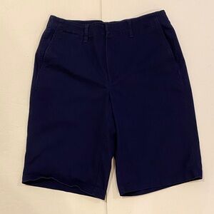 Lands End Navy Bermuda Shorts Partial Elastic Size 10